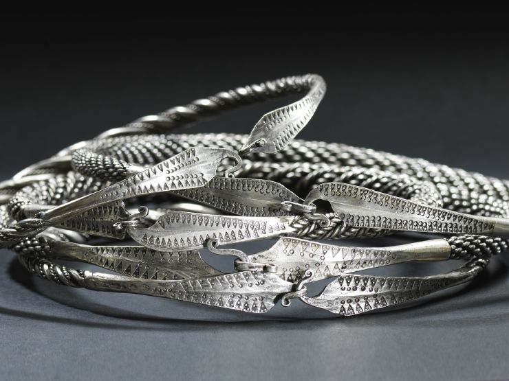 Silver Viking bracelets in original context